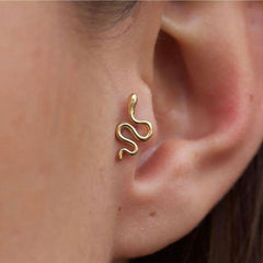 Aveuri Snake Earrings For Women Stainless Steel Gold Vintage Animal Snake Stud Earring Piercing Jewelry Gift 2023 Brincos