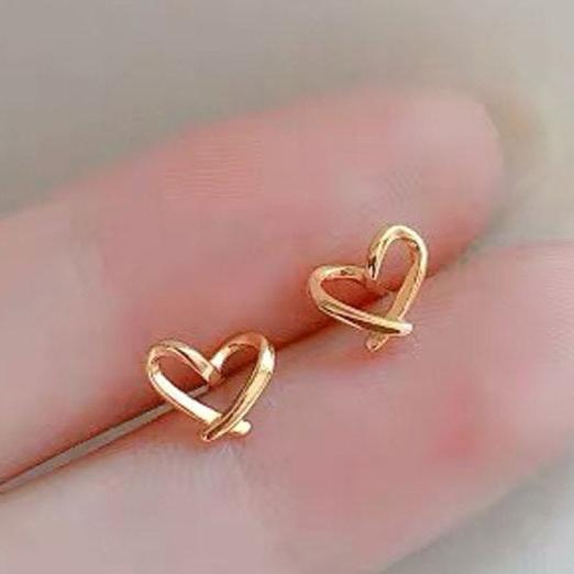 Aveuri Simple Butterfly Smooth Mini Small Animal Flower Crown Heart Stud Earring