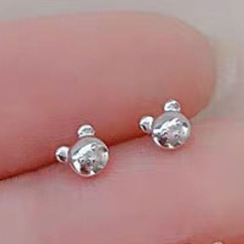 Aveuri Simple Butterfly Smooth Mini Small Animal Flower Crown Heart Stud Earring