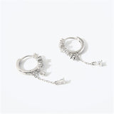 HI MAN 925 Sterling Silver Korean Water Drop Tassel Zircon Earrings Women Exquisite Personality Anniversary Jewelry