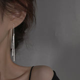 HI MAN 925 Sterling Silver Korean Shiny Gypsophila Tassel Stud Earrings Women Exquisite Temperament Wedding Party Jewelry