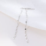 HI MAN 925 Sterling Silver Korean Simple Tassel Hollow Disc Stud Earrings Women Fashion Exquisite Party Jewelry Accessories